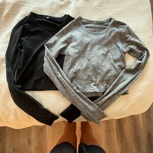 Lululemon long sleeve running cropped tops